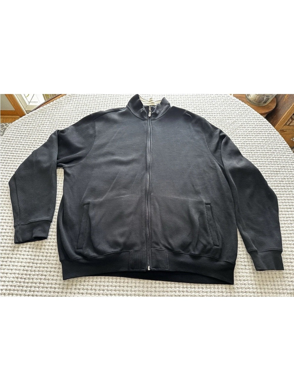 Bobby Jones Men’s XL Black Full Zip 100% Peruvian Pima Cotton Golf Sweater